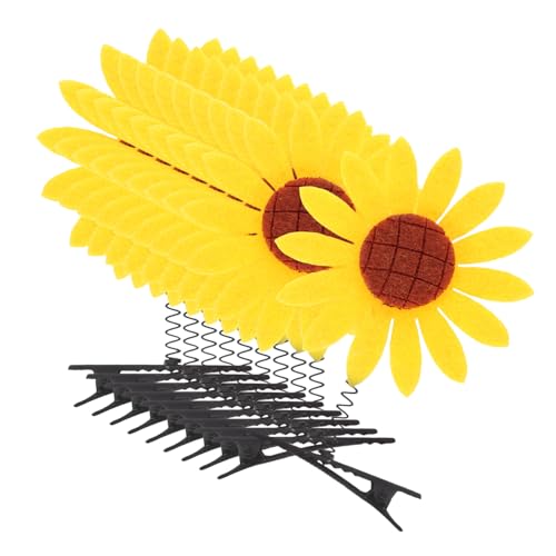 PENIKOKO 10 Stück Sonnenblumen Haarklammern Blumenförmige Haarklammer Dekorative Haarspangen für Mädchen Strapazierfähige Formbeständige Haarschmuck Accessoires für Vielseitige Frisuren von PENIKOKO