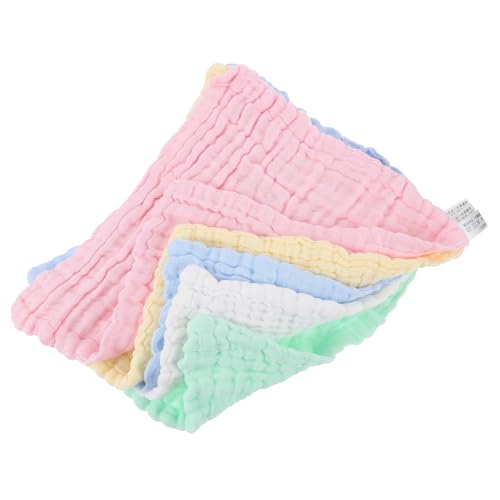 PENIKOKO 10 Stück Teiliges Baumwolle Waschlappen Saugstark Weich Atmungsaktiv Farbenfroh Weiß Gelb Rosa Grün Blau Baumwolle Pflegeleicht für Junge Mädchen und Badezimmer von PENIKOKO