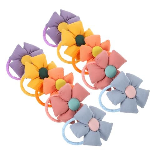 PENIKOKO 10 Stück Teiliges Bunte Haargummis mit Blumenmotiv Elastische Schonende Haarringe für Mädchen Vielseitig Einsetzbar für Zöpfe und Pferdeschwanz Langlebiges Material Haarfreundlich von PENIKOKO