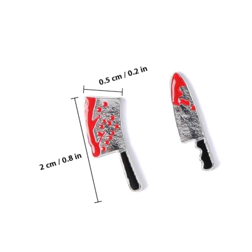 PENIKOKO 10 Stück Teiliges Halloween Nagel Charms Metallblutige Cutter Nail Art Dekorationen Kleine Maniküre Schmuck Für Damen und Herren Festliche Nagelverschönerung von PENIKOKO