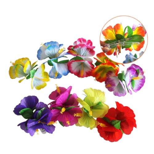 PENIKOKO 10 Stück Teiliges Hawaii Haarspangen Holzhibiskus Blumenklammern Bunte Haarklammern Modischer Haarschmuck für Damen Party und Alltag von PENIKOKO