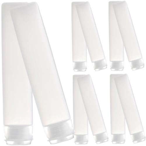 PENIKOKO 10 Stück Teiliges Nachfüllbare PE Lotion Tuben Reise squeeze flaschen für Handcreme Gesichtslotion Sonnenschutz Shampoo Conditioner Toilettenartikel Reisebehälter mit Flip Cap von PENIKOKO