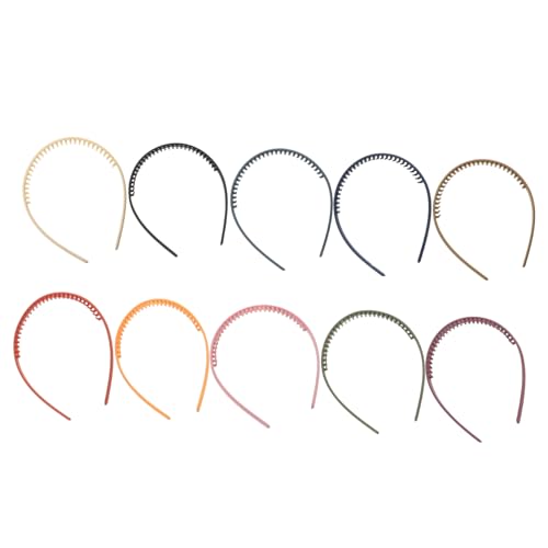 PENIKOKO 10 Stück Teiliges Stirnband mit Zacken Bunte Kunststoff Haarreifen für Damen und Mädchen Leichtes Modisches Haarschmuck Accessoire für Party Alltag und Fotos Schonend und von PENIKOKO