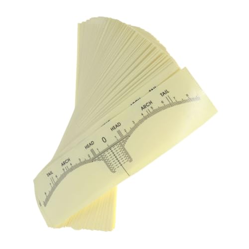 PENIKOKO 100 STÜCK Teiliges Einweg Augenbrauen Maßband Aufkleber Flexible Microblading Messhilfe mit Transparenten Schablonen zur Präzisen Augenbrauenformung und Symmetrie für Profi und von PENIKOKO