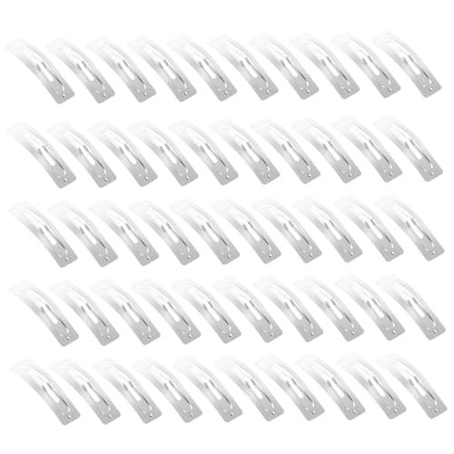 PENIKOKO 100 Stück Clip Haarspangen aus Robustem Rechteckige Haarklammern zum DIY Haarschmuck Basteln Langlebige Haar Accessoires für Mädchen und Zöpfe von PENIKOKO