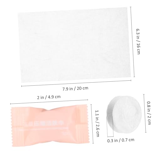 PENIKOKO 100 Stück Einweg Gesichts handtücher Komprimiert Tragbare Einzeln Verpackte Baumwoll Reinigungstücher Schnelltrocknend Platzsparend für Reisen Camping und Notfälle von PENIKOKO