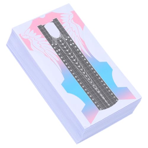 PENIKOKO 100 Stück Nagelverlängerungs Papierhalter Schmetterlingsform Nagelkunst Schablonen Sticker DIY Nagelform Aufkleber für Maniküre und von PENIKOKO