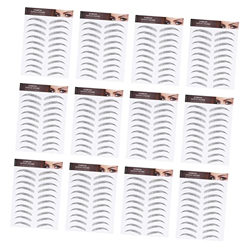 PENIKOKO 12 Blätter Augenbrauen Tattoos Aufkleber Augenbrauen Transfers Augen Make Up Tool von PENIKOKO