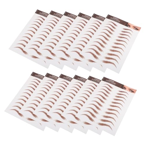 PENIKOKO 12 Blatt Wasserfeste Augenbrauen aufkleber Haarähnliche Transfers für Natürliches Make up Einfach Anzubringen Entfernen Hautfreundliche Augenbrauen sticker für Damen und Mädchen von PENIKOKO
