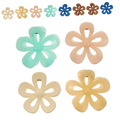 PENIKOKO 12 Stück Teiliges Blumen Haarclips Matte und Transparente Farbtöne Leichte Haarklammern für Dünnes Haar Eleganter Haarschmuck für Damen Vielseitig für Alltag und Styling von PENIKOKO