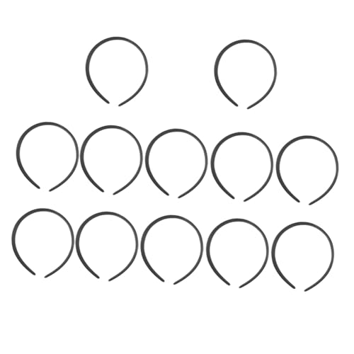 PENIKOKO 12 Stück Teiliges Schlichtes Kunststoff Haarband mit glatter Oberfläche Leichte Haarschmuck Accessoires für Frauen und Mädchen Flexible Schwarze Haarreifen für Alltag und Party von PENIKOKO