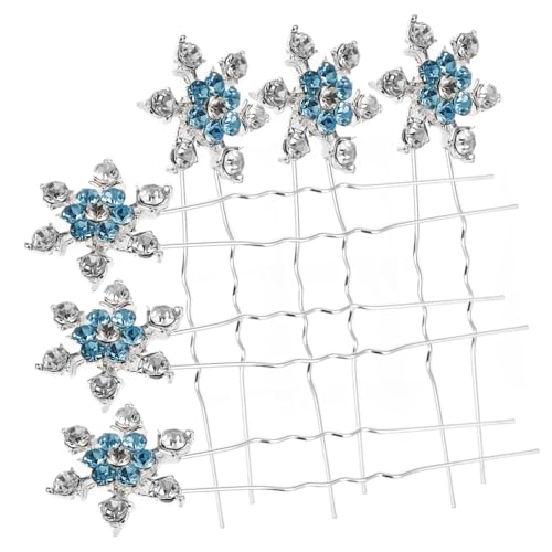 PENIKOKO 12 Stück Teiliges Schneeflocken Haarschmuck Blau Stilvolle Haarspangen für Braut Festliche Party und Besondere Anlässe Kopfbedeckung für Frauen und Mädchen von PENIKOKO