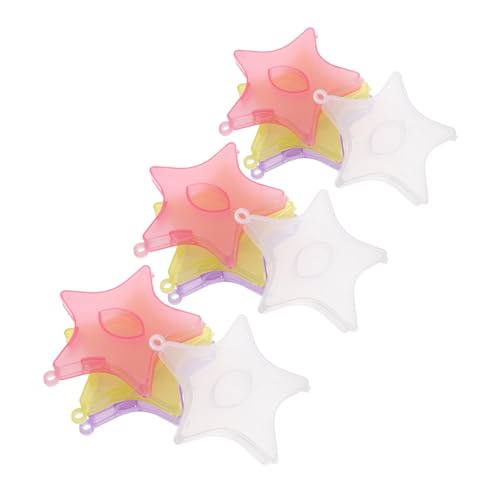 PENIKOKO 12 Stück Teiliges Star-förmige Wimpernboxen aus Schützendem Material Kompakt und Tragbar Vielseitiger Organizer in Weiß Rot Gelb Violett für Make-up und Kleine Kosmetikartikel von PENIKOKO