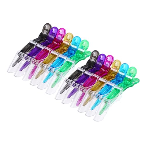 PENIKOKO 12 Stück Transparente Haarklammern mit Doppelgelenk Rutschfeste Styling Clips für Dickes Haar Mini Abteilklammern für Frauen und Mädchen für Individuelles Zufällige Farbe von PENIKOKO