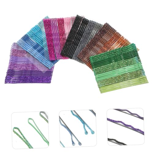 PENIKOKO 144 Stück Teiliges Bunte Glitzer haarspangen mit Wellenform Rutschfeste Metall bobby Pins für Frauen Vielseitige Styling klammern für Dickes und Feines Haar Geeignet für Alltag von PENIKOKO