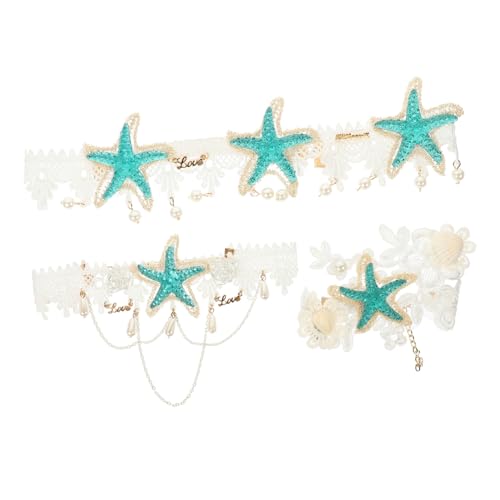 PENIKOKO 1satz Damen-haarbändern Mit Meerestern- Für Haarschmuck Armband Und Halskette Für Partys Und Fotoshootings von PENIKOKO