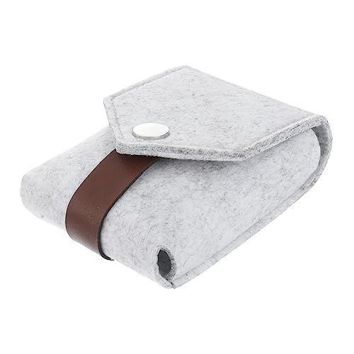 PENIKOKO 1stück Praktische Lippenstift Aufbewahrungstasche Mit Spiegel Kompakte Und Tragbare Kosmetiktasche Für Damen Für Reisen Und Alltag Elegantem Hellgrau von PENIKOKO