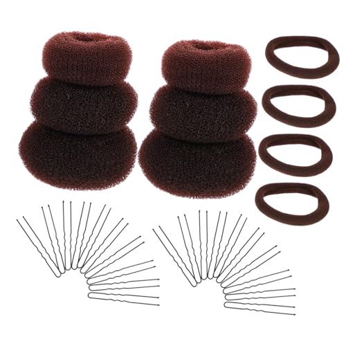 PENIKOKO 2 Sätze Haarstyling mit Elastischen Haargummis U Förmigen Haarnadeln und Donut Haarknoten Machern DIY Haar Accessoires für Damen Einfaches Styling Langlebiges Material Teilig von PENIKOKO