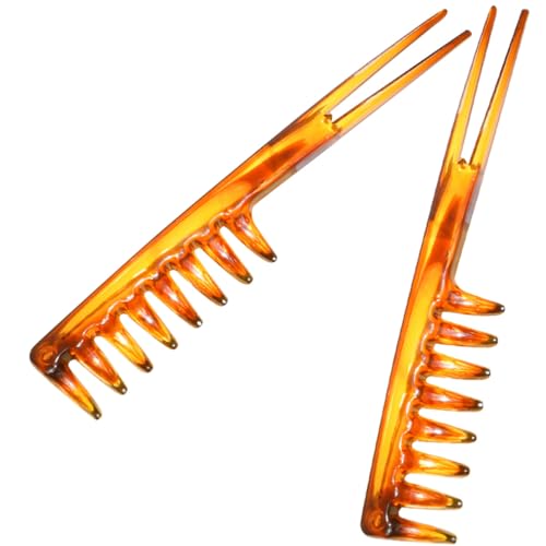 PENIKOKO 2 Stck Breiter Herren haarstyling kamm mit Griff Langlebiger für Sanftes Entwirren und Präzises Modellieren Hautschonend und Formstabil für Tägliche Anwendung von PENIKOKO