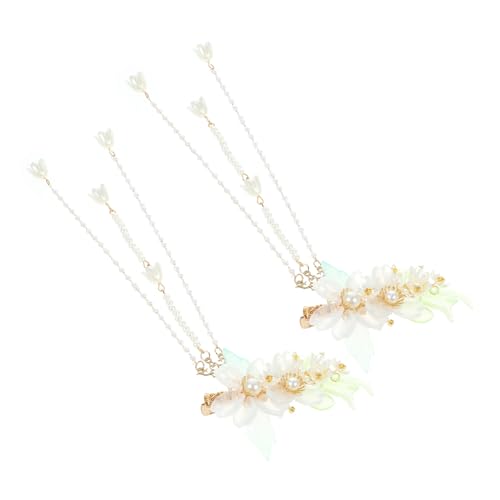 PENIKOKO 2 Stck Chinesischer Stil Haarklammer mit Glockenblumen design und Perlen Dekorative Quasten haarspangen für Damen Passend zu Hanfu Elegant und Praktisch für Alltag und von PENIKOKO