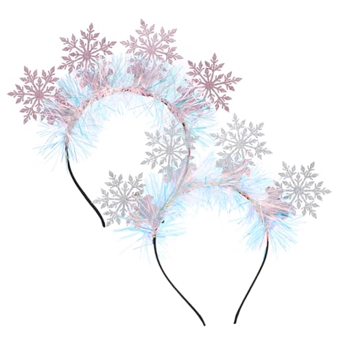 PENIKOKO 2 Stk. Weihnachtlicher Haarreif mit Glitzernder Schneeflocke Robust und Bequem Festliches Stirnband für Damen Weihnachtsfeier Party Bühnenauftritte Modisches Weihnachtsaccessoire von PENIKOKO