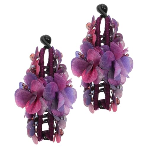 PENIKOKO 2 Stück Blumenstoff bananen haarspangen für Damen Starke Haarklammern mit Perlen Rutschfeste Fixierung für Langes und Dickes Haar Langlebiges Stoffmaterial Komfortable PENIKOKO 2 Stück Blumenstoff bananen haarspangen für Damen Starke Haarklammern mit Perlen Rutschfeste Fixierung für Langes und Dickes Haar Langlebiges Stoffmaterial Komfortable von PENIKOKO