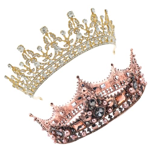 PENIKOKO 2 Stück Braut Tiara Vintage Barock Perlen Alloy Krone Haarschmuck Hochzeit Festliche Kopfbedeckung für Braut und Party Damen Zubehör PENIKOKO 2 Stück Braut Tiara Vintage Barock Perlen Alloy Krone Haarschmuck Hochzeit Festliche Kopfbedeckung für Braut und Party Damen Zubehör von PENIKOKO
