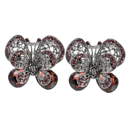 PENIKOKO 2 Stück Damen Haarklammern mit Strasssteinen Vintage Schmetterling Haarspangen Haarkrallen Clips für Formelle und Frisuren Sanft zum Haar und Modisch in PENIKOKO 2 Stück Damen Haarklammern mit Strasssteinen Vintage Schmetterling Haarspangen Haarkrallen Clips für Formelle und Frisuren Sanft zum Haar und Modisch in von PENIKOKO