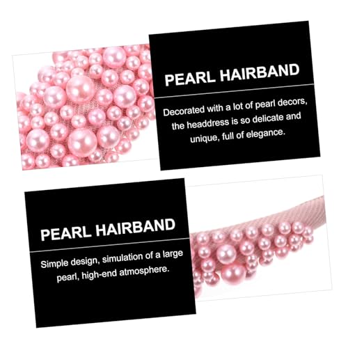PENIKOKO 2 Stück Damen Perlen Haarreif mit Dickem Schwamm Gepolstert Breites Stirnband Rot Einzigartiges Stilvolles Haarschmuck accessoire für Party und Alltag von PENIKOKO