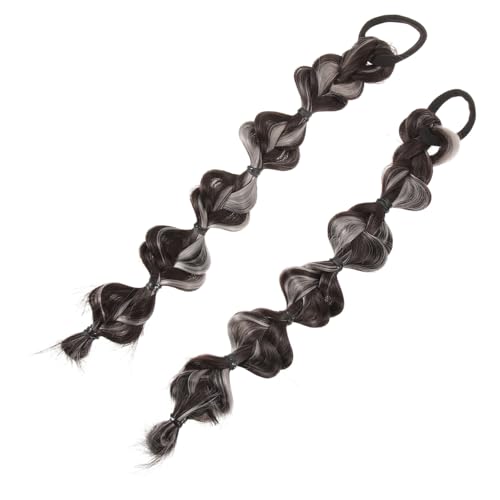 PENIKOKO 2 Stück Geflochtene Bubble Ponytail Extensions mit Haarband Leichte Perücke für Frauen Einfache Anwendung Schonend für Haarwurzeln Vielseitig für Party Alltag Festival und Reisen von PENIKOKO
