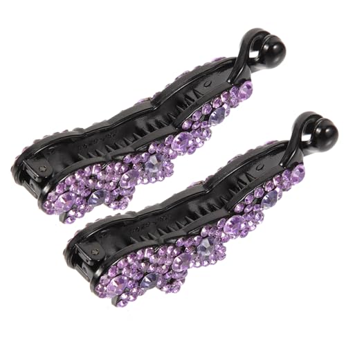 PENIKOKO 2 Stück Glitzernde Banane Haarklammern mit Strasssteinen Kleiner Haarclip für Damen Eleganter Haarschmuck für Lange Haare Vielseitig Einsetzbar bei Alltag Party und Hochzeit von PENIKOKO