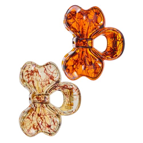 PENIKOKO 2 Stück Große Schleifen haarklammern für Dünnes Haar Modische Damen haarspangen mit Krallen Vielseitig Einsetzbar für Alltag und Besondere Anlässe Farblich Abgestimmt in Tiefem von PENIKOKO