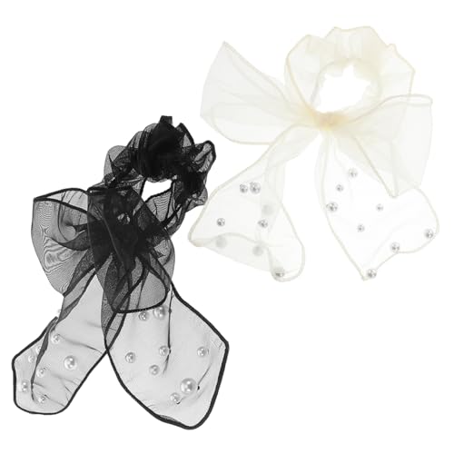 PENIKOKO 2 Stück Haarschmuck Für Damen Haargummi Süßer Schnuckel Scrunchie-schleifen Für Damen Schleife Scrunchie Haarschleifen Scunchies Mit Bogen Gittergewebe von PENIKOKO