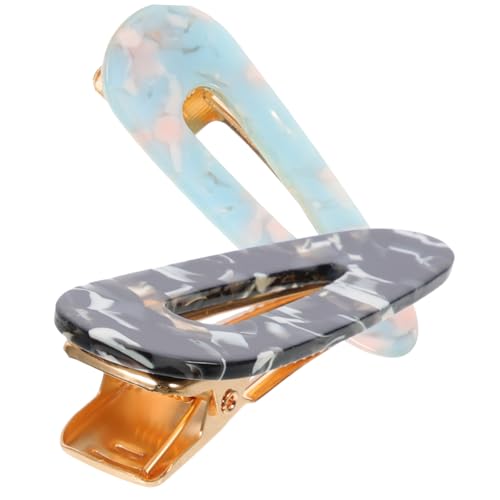 PENIKOKO 2 Stück Haarspangen aus Acryl Einfache Süße Haarklammern für Damen und Mädchen Glatte Oberfläche Langlebig Vielseitig Einsetzbar für Styling Haarschmuck in Blau und Schwarz von PENIKOKO