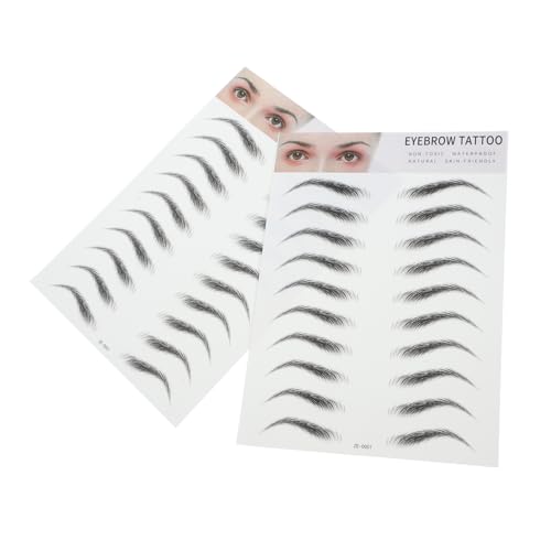 PENIKOKO 2 Stück Imitations Augenbrauen Aufkleber Haarähnliche Wasserfeste Künstliche Augenbrauen Transfersticker für Männer und Frauen Einfache Anwendung Natürliches Aussehen Langlebig von PENIKOKO