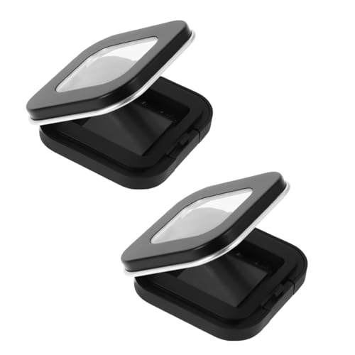PENIKOKO 2 Stück Lidschatten-Box Make-up-Puder-Behälter loser Puder-Make-up-Behälter Reisepulverbehälter Lidschattenbehälter für unterwegs leere Lidschattenpfännchen Plastik Schwarz von PENIKOKO