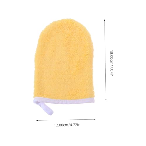 PENIKOKO 2 Stück Makeup Entferner Handschuhe Mikrofaser Gesichtsreinigungstücher Schnell Trocknend Waschbar Wiederverwendbar Für Hauttypen Sanfte Für Augen Lippen Reisegröße Gelb von PENIKOKO