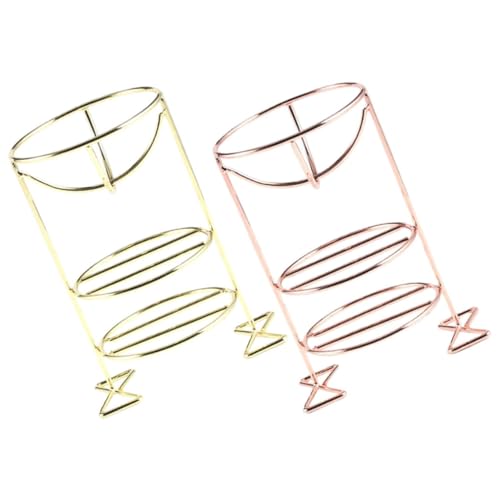 PENIKOKO 2 Stück Makeup Sponge Organizer Metall Beauty Sponge Halter Trockenständer Dreischichtiges Design Roségold und Gold Kompakt Leicht Tragbar Für Schnelles Trocknen Und Ordnung von PENIKOKO