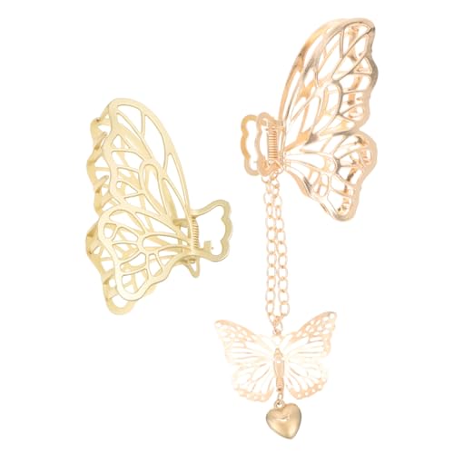 PENIKOKO 2 Stück Metall Schmetterling Haarklammern Rutschfest Starke Fixierung Stilvoll Haarschmuck für Frauen Mädchen Hochzeit Party Alltag von PENIKOKO