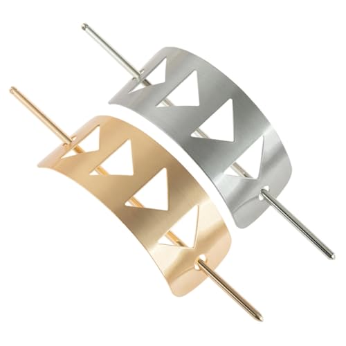 PENIKOKO 2 Stück Metallic Haarstäbchen Geometrisches Design Lange Dreieckige Hohlform Gebürstet Haarschmuck für Frauen Geeignet für Hohe Dutts Schlichte Updo Accessoires in Gold und Silber PENIKOKO 2 Stück Metallic Haarstäbchen Geometrisches Design Lange Dreieckige Hohlform Gebürstet Haarschmuck für Frauen Geeignet für Hohe Dutts Schlichte Updo Accessoires in Gold und Silber von PENIKOKO