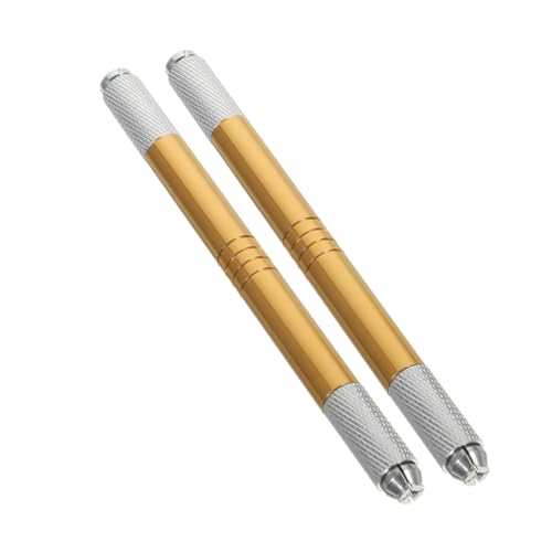 PENIKOKO 2 Stück Microblading Augenbrauenstift Präziser Tattoo Stift für Natürliche Augenbrauen für Zuhause und Beauty Salons Langlebig und Benutzerfreundlich Goldene Farbe von PENIKOKO