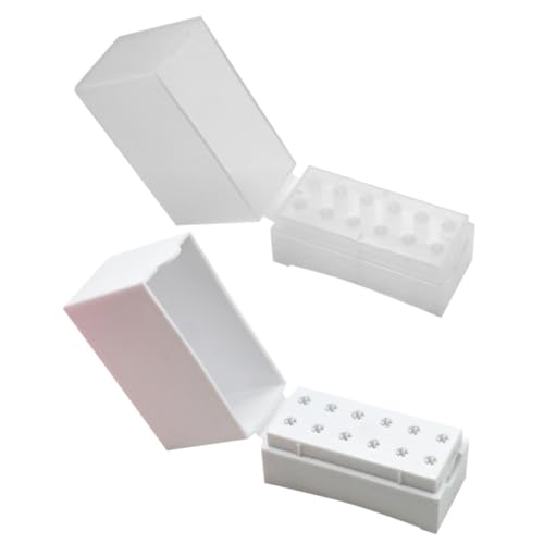 PENIKOKO 2 Stück Nagelbohrer Aufbewahrungsbox Fächer Nagelbohrer Organizer aus Geruchsneutralem Kunststoff für Nagelstudio und DIY Maniküre Zubehör von PENIKOKO