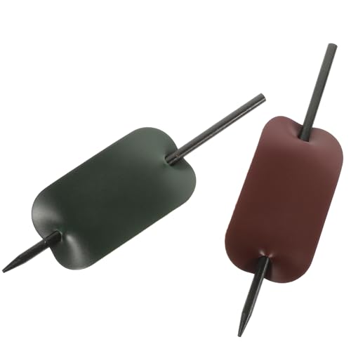 PENIKOKO 2 Stück PU Leder Haarmanschetten mit Haarstab Weiche Strapazierfähige Haarklammern für Pferdeschwanz und Duttfrisuren Accessoires für Damen Vielseitig für Alltag und Party Grün von PENIKOKO