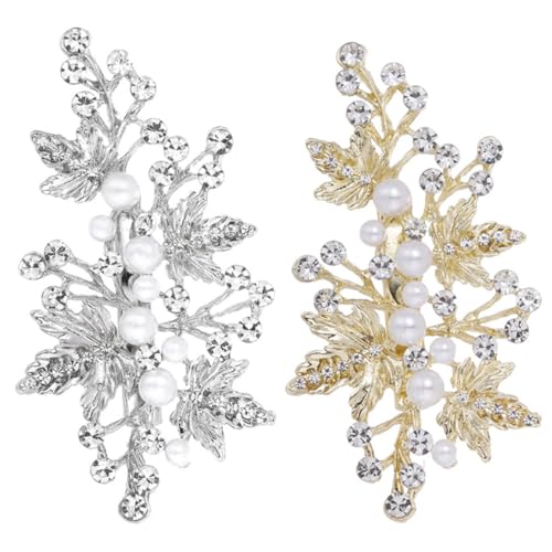 PENIKOKO 2 Stück Perlen Haarnadeln mit Strass Design Braut Haarschmuck Clips Stabiler für Hochzeit und Alltag Passend für Frauen und Mädchen Zarte Rhinestone Haarklammern von PENIKOKO