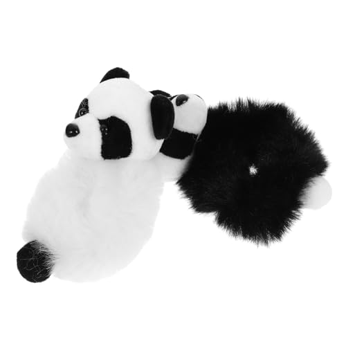 PENIKOKO 2 Stück Plüsch Panda Haargummis Elastische Haarbänder für Frauen Weiche Furry Scrunchies Ponytail Holder Süße Zopfgummis für Dickes und Langes Haar von PENIKOKO