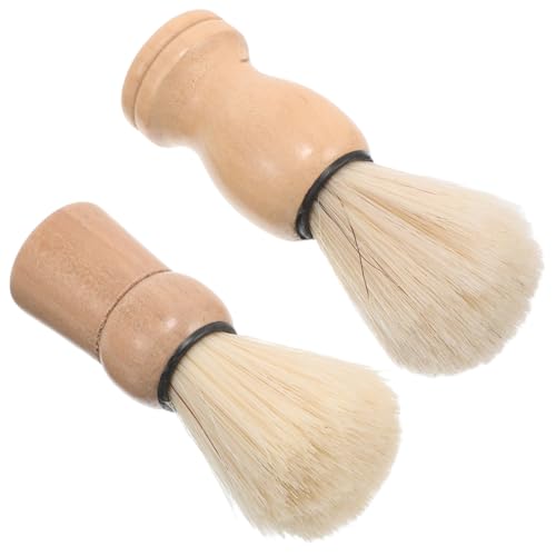 PENIKOKO 2 Stück Rasierpinsel mit Langlebigen Borsten und Robustem Holzgriff Kompakter Nassrasierpinsel für Herren Weich und Reisefreundlich für Bartpflege Unterwegs von PENIKOKO