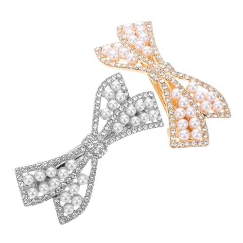 PENIKOKO 2 Stück Rhinestone Haarklammern mit Schleifenform Leichte Schmuck Haarclips für Frauen Eleganter Brautschmuck mit Funkelnden Strasssteinen und Perlen Geeignet für Hochzeit und PENIKOKO 2 Stück Rhinestone Haarklammern mit Schleifenform Leichte Schmuck Haarclips für Frauen Eleganter Brautschmuck mit Funkelnden Strasssteinen und Perlen Geeignet für Hochzeit und von PENIKOKO