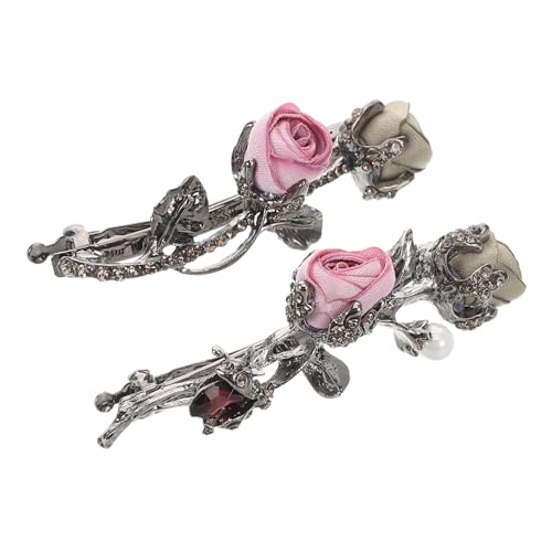 PENIKOKO 2 Stück Rosenhaarspangen mit Strasssteinen Haarschmuck für Damen und Mädchen für Feiern Hochzeiten und Besondere Anlässe von PENIKOKO