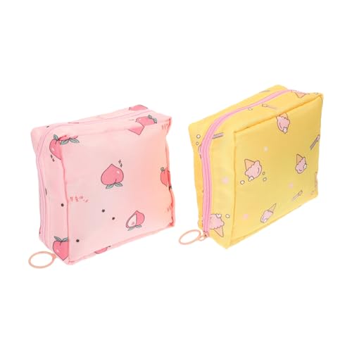PENIKOKO 2 Stück Sanitary Napkin Storage Bag Tragbare Menstruationspads Aufbewahrungstasche mit Reißverschluss Leichtes Großes Fassungsvermögen Niedliches Design für Mädchen Schule Büro von PENIKOKO