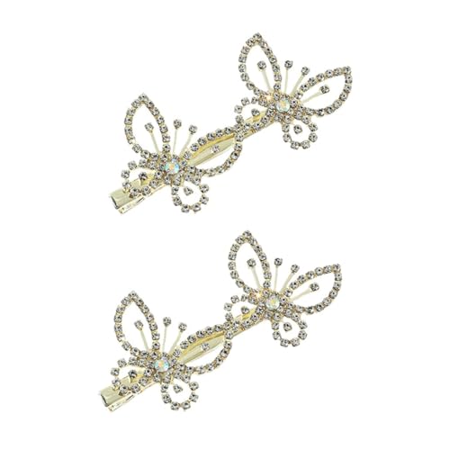 PENIKOKO 2 Stück Schicke Schmetterling Haarspangen mit Strasssteinen Eleganter Haarschmuck für Damen und Mädchen Modische Accessoires für Alltag Party und Schule von PENIKOKO